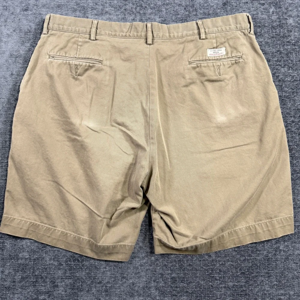 Polo Ralph Lauren Prospect Chino Shorts Mens 40 Khaki Tan Cotton Flat Front
